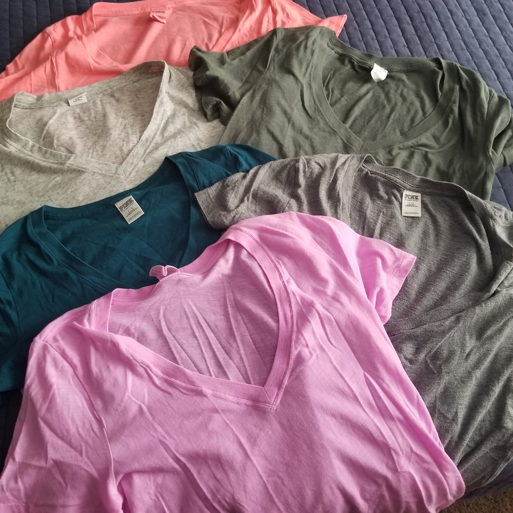 Pink v-neck tshirts